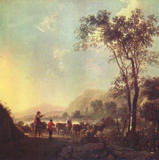 Aelbert Cuyp Landscape with herdsman and cattle. china oil painting image